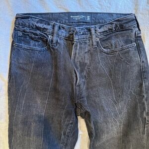 Abercrombie & Fitch Men's Black/Grey 90s Slim Jeans, 30 x 30